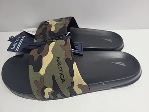Nautica Herren Callo Schlappen Sandalen Oliv Camouflage KM429-2 Größe 13 Neu mit Etikett - Bild 1 von 5