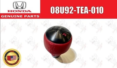 HONDA Genuine CIVIC Type-R 2017- 6Speed Red Leather Shift Knob 08U92-TEA-010 JDM - Image 1 of 4