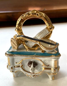 Antique Fairing Trinket Box Musical Instruments 3" T Conta & Boehme Germany - Picture 1 of 8