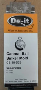 Do-It Cannon Ball Sinker Mold Size 1/2 & 3/4 Oz Cavities D3184 - Picture 1 of 3