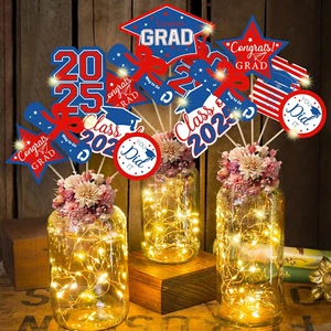 Graduation Decorations Class of 2025 - 36Pcs Black and Gold Centerpieces - Picture 1 of 20