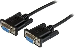 StarTech.com 1m Black DB9 RS232 Serial Null Modem Cable F/F - DB9 Female to - Picture 1 of 4