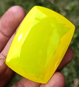 PRECIOUS YELLOW OPAL 294 CT EGL CERTIFIED UNTREATED CUSHION CUT LOOSE GEMSTONE - Picture 1 of 14