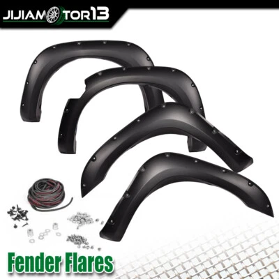 4Pcs Fender Flares Pocket Style Black Front Rear Fit For 2004-2015 Nissan Titan - Image 1 of 4