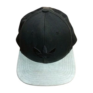 Adidas Men's Originals Trefoil Black Gray Flatbrim Snapback Cap Hat, adjustable - Picture 1 of 3