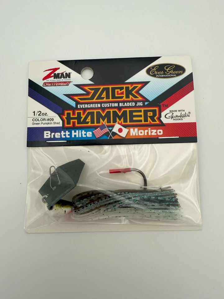 Z-Man Jack Hammer Chatterbait 1/2 Ounce Green Pumpkin Shad