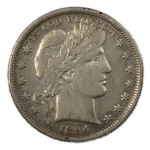 Medio dólar de plata Liberty Barber 1894-P muy fino en estado bastante bueno+ detalles 50c Philadelphia - Imagen 1 de 2