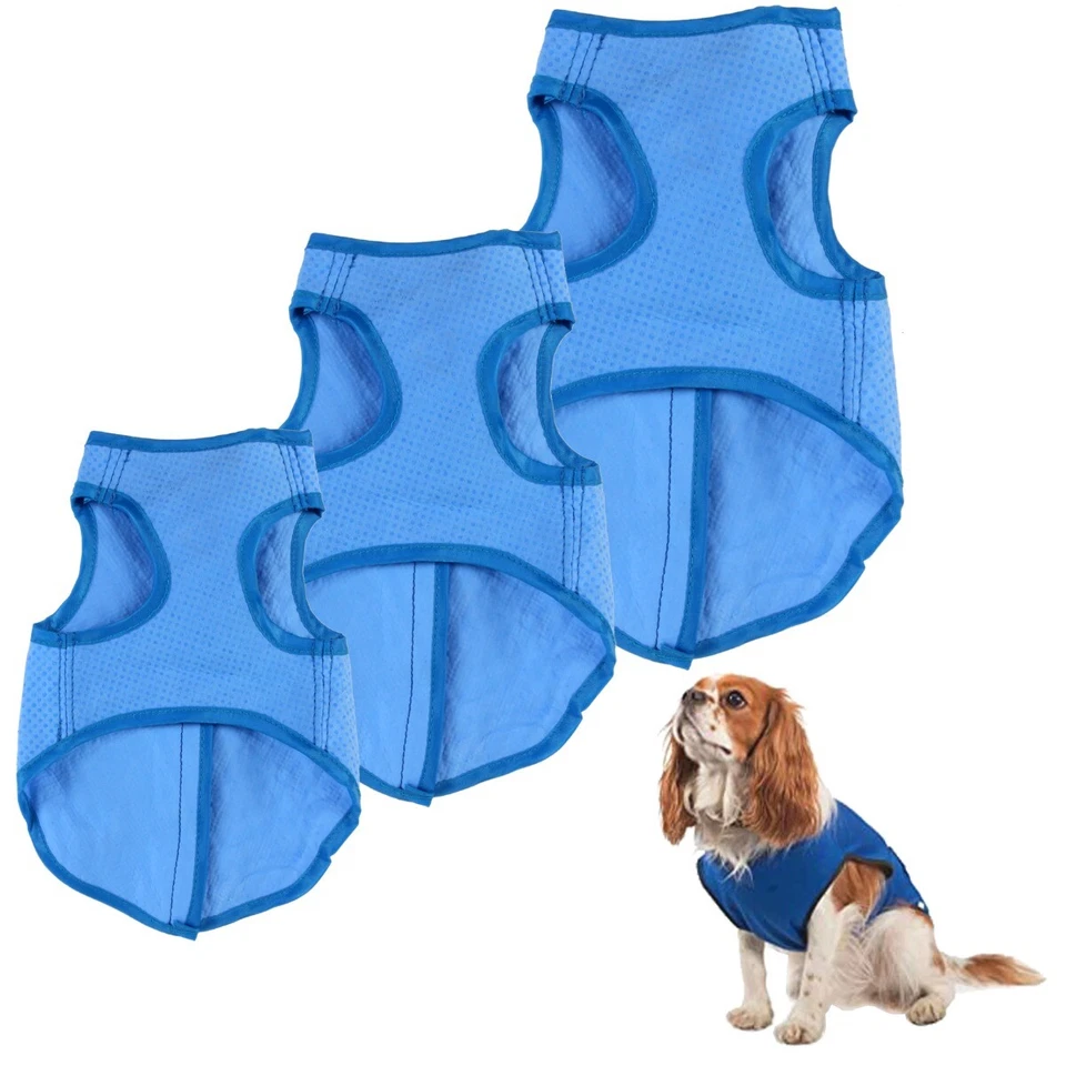 PET COOLING VEST Dog Cooler Sleeveless Jacket Water Absorbent Coat Reusable Soak - Image 1 of 1