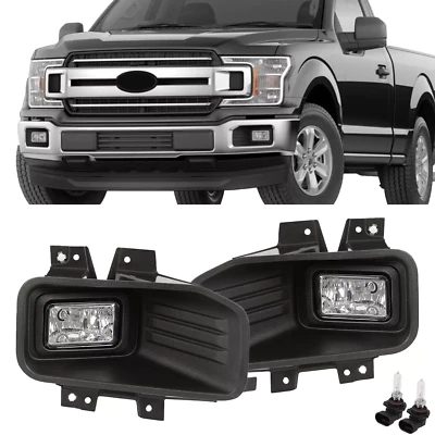Clear Lens Halogen Fog Lights Lamps Set Pair For Ford F-150 F150 2018-2020 - Image 1 of 4