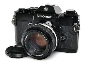 Nikon Nikomat EL 35mm SLR Film Camera Black with Nikkor 50/1.4 Lens Japan F/S - Picture 1 of 5