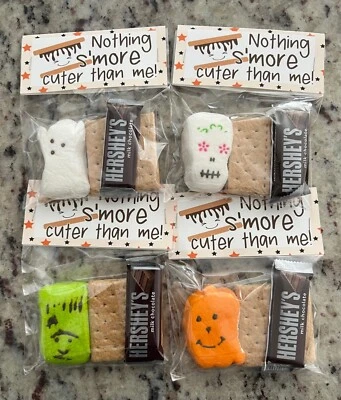 S'mores Halloween Peeps Treat Bags, School Halloween Party Favors, S'mores Peeps - Image 1 of 4