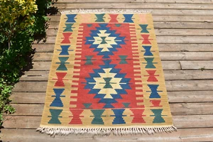 Alfombra Turca Oushak Multicolor Vintage Tribal Auténtica Oriental Área 2x3 - Imagen 1 de 9