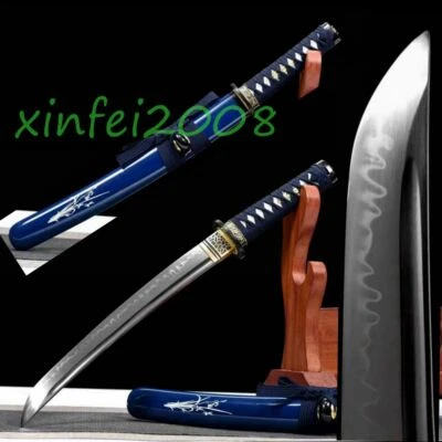 Espada Samurai Japonesa Batalla 21" T10 Acero Arcilla Temperada Hoja Afilada Nanja Tanto Foto 1 de 4