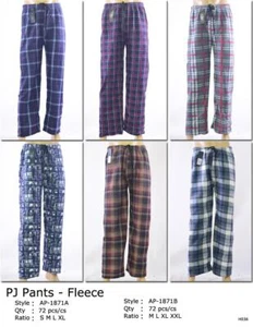 Großhandelsposten 24 Paar Herren Fleece Schlaf Pyjama Hosen  - Bild 1 von 3