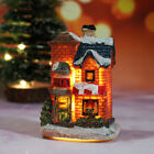 Miniature Light Up Ornaments Resin Christmas Village House Christmas Tree Decor