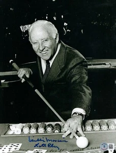 WILLIE MOSCONI LÄSST SPIELEN SIGNIERT 8X10 FOTO BECKETT AUTOGRAMM BILLARD POOL - Bild 1 von 3