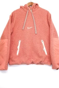 Nike M Coral Pink Sherpa Fleece Hoodie Pullover ASO Deli Boys Saagar Shaikh - Picture 1 of 16