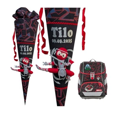 Schultüte 70cm  passend zum Step by Step Ninja Yuma , für Jungen , Name - Bild 1 von 4