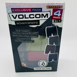 Volcom Mens 5.5” Inseam SMALL (28-30) Boxer Briefs 4-Pack (Multi-Color) NIB - Picture 1 of 4