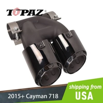 Outer Throat Tail Pipe Muffler Tip Stainless Steel For 15-21 Porsche Cayman 718 Foto 1 de 4