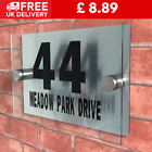 Personalized House Number Plaques Glass Look Acrylic signs**UK your TEXT ON THIS