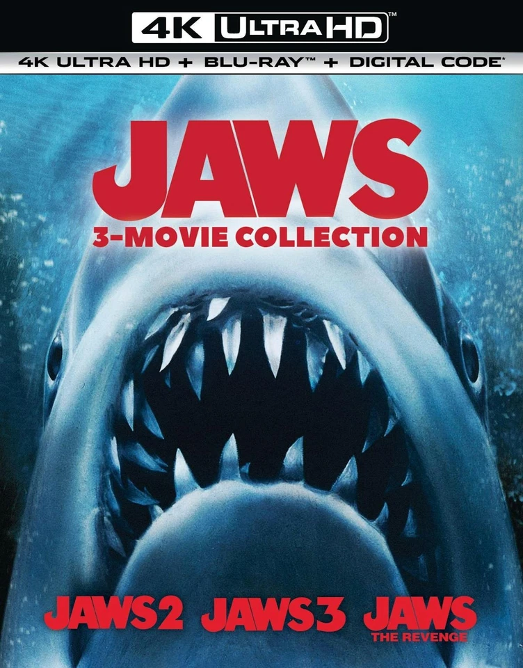 Jaws 3-Movie Collection - 4K Ultra HD + Blu-ray + Digital 4K UHD Blu-ray  NEW Foto 1 de 4