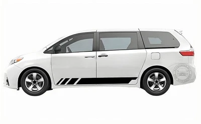 2 PIEZAS pegatinas de faldón lateral de auto para Toyota Sienna gráficos carreras calcomanías deportivas Foto 1 de 4