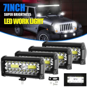 4×7inch 2400W LED Work Light Bar Flood Spot Combo Truck Offroad Driving Fog Lamp - Picture 1 of 18