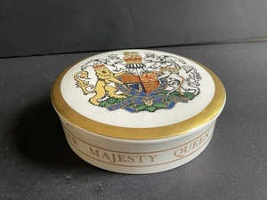 Queens Silver Jubilee 1977 Queen Elizabeth Coalport 1952-1977 Trinket Box - Picture 1 of 5