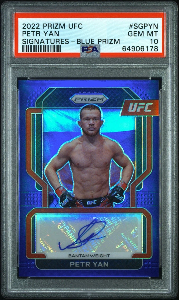 2022 Panini Prizm UFC Petr Yan #SG-PYN Signatures Blue Auto /49 PSA 10 SP Pop 2 - Image 1 of 3