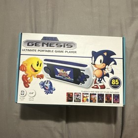 SEGA Genesis Ultimate Portable Game Player White Blue 2.8" LCD 85 Games SD Slot