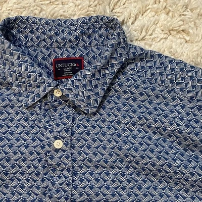 UNTUCKit Blue 100% Linen Slim Fit Short Sleeve Button Up Shirt Mens L - Image 1 of 4