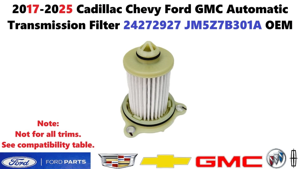 Filtro de transmisión automática 17-25 Cadillac Chevy Ford GMC 24272927 JM5Z7B301A Foto 1 de 4