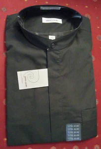 Feines PIERRE CARDIN schwarzes Herren Hemd 16 1/2 34-35 Langarm Bandkragen NEU - Bild 1 von 5
