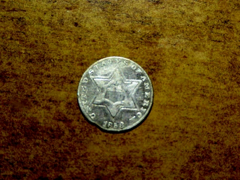 NICE!! Scarce 1858 Silver Three Cent Coin WIth Rare CLIPPED PLANCHET @ 7PM Cover