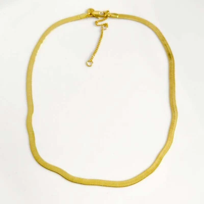 Collar de cadena ancha enchapado en oro Madewell de 16" regalo vintage para mujer joyería de fiesta Foto 1 de 4