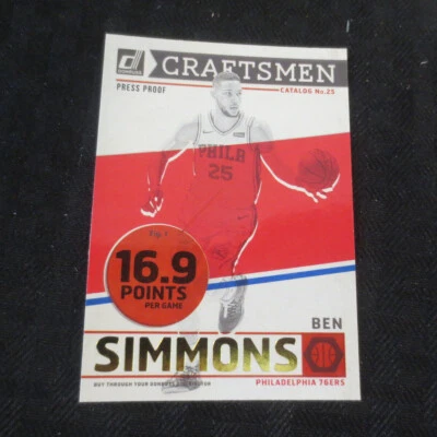 2019-20 Donruss Craftsmen Press Proof Ben Simmons - Image 1 of 2