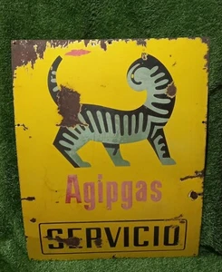 Old Agipgas servicio enamel Sign - Emailschild - Picture 1 of 10