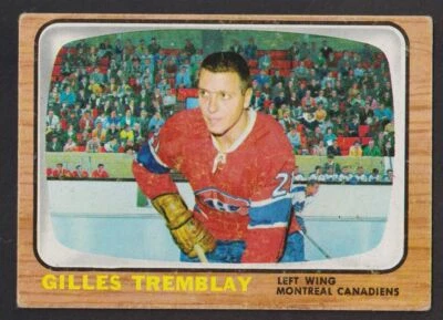 1966 Topps USA TEST ISSUE Vintage GILLES TREMBLAY Hockey Card - Image 1 of 2