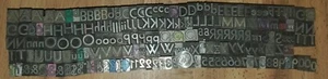 Vintage Metal Letterpress Print Type 36pt Alphabet Numbers Etc 200+ - Picture 1 of 5