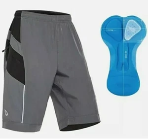 Men Mountain Bike Shorts 3D Padded Cycling MTB Bicycle Loose Fit SPF Gray Black - Picture 1 of 5