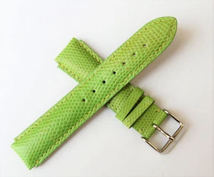 TechnoMarine Genuine Lizard Leather Watch Strap Band 17MM Green - 1036 NEW - Picture 1 of 2