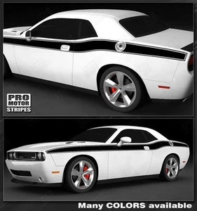Dodge Challenger 2008-2023 Solid CUDA Side Stripes Decals (Choose Color) - Picture 1 of 2