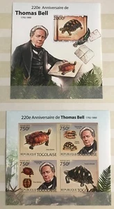 Thomas Bell - scientific illustrator, painter on imperf. stamps  MNH** Alb.7 - Picture 1 of 1