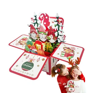 Weihnachten Pop up Mit Musik Und Licht 3D Weihnachtsmann Weihnachtskarte - Bild 1 von 8