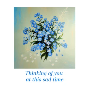 Thinking of You at this Sad Time. Forget-me-Not Folded Card Blank & Envelope New - Picture 1 of 1
