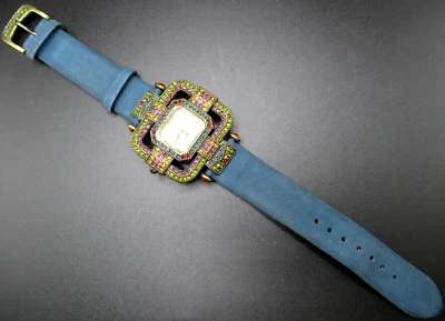 Reloj HEIDI DAUS Colorido Cristal Cuero Azul Foto 1 de 4