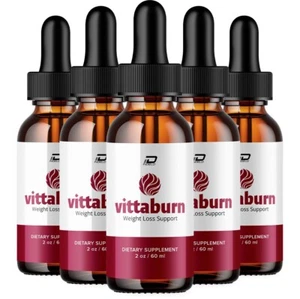 (5 Pack) Vittaburn Drops Healthy Formula – Vitta burn Drops All Natural Healthy - Picture 1 of 7