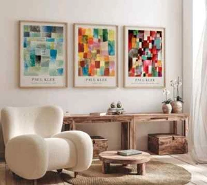 Paul Klee Druck 3er Set Ausstellungsplakat Wandkunst Bild Zuhause - Bild 1 von 9