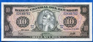 ECUADOR 10 SUCRES 30/09/ 1982 SEBASTINAN UNC PICK 114b #4465# - Picture 1 of 2